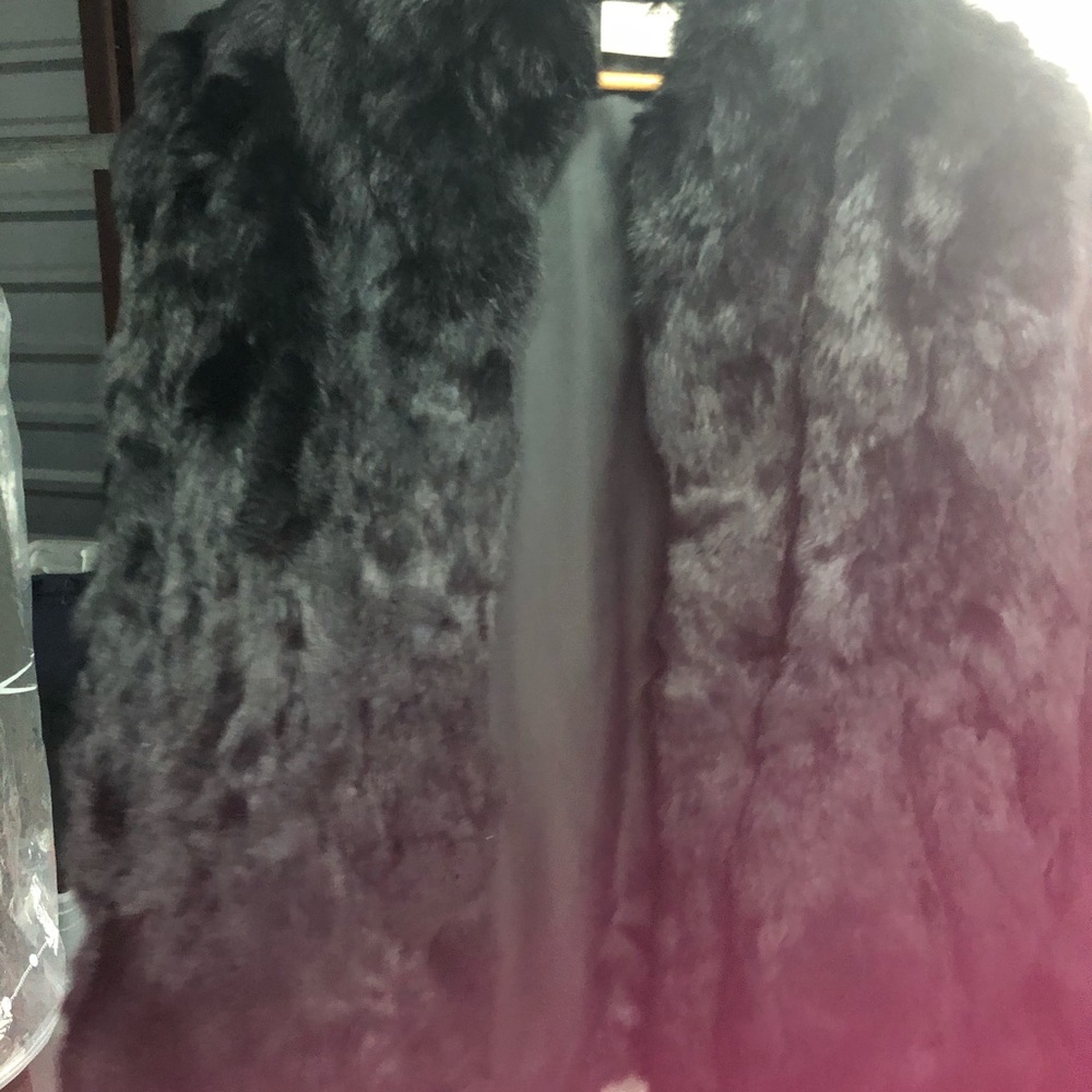 Black rabbit fur jacket